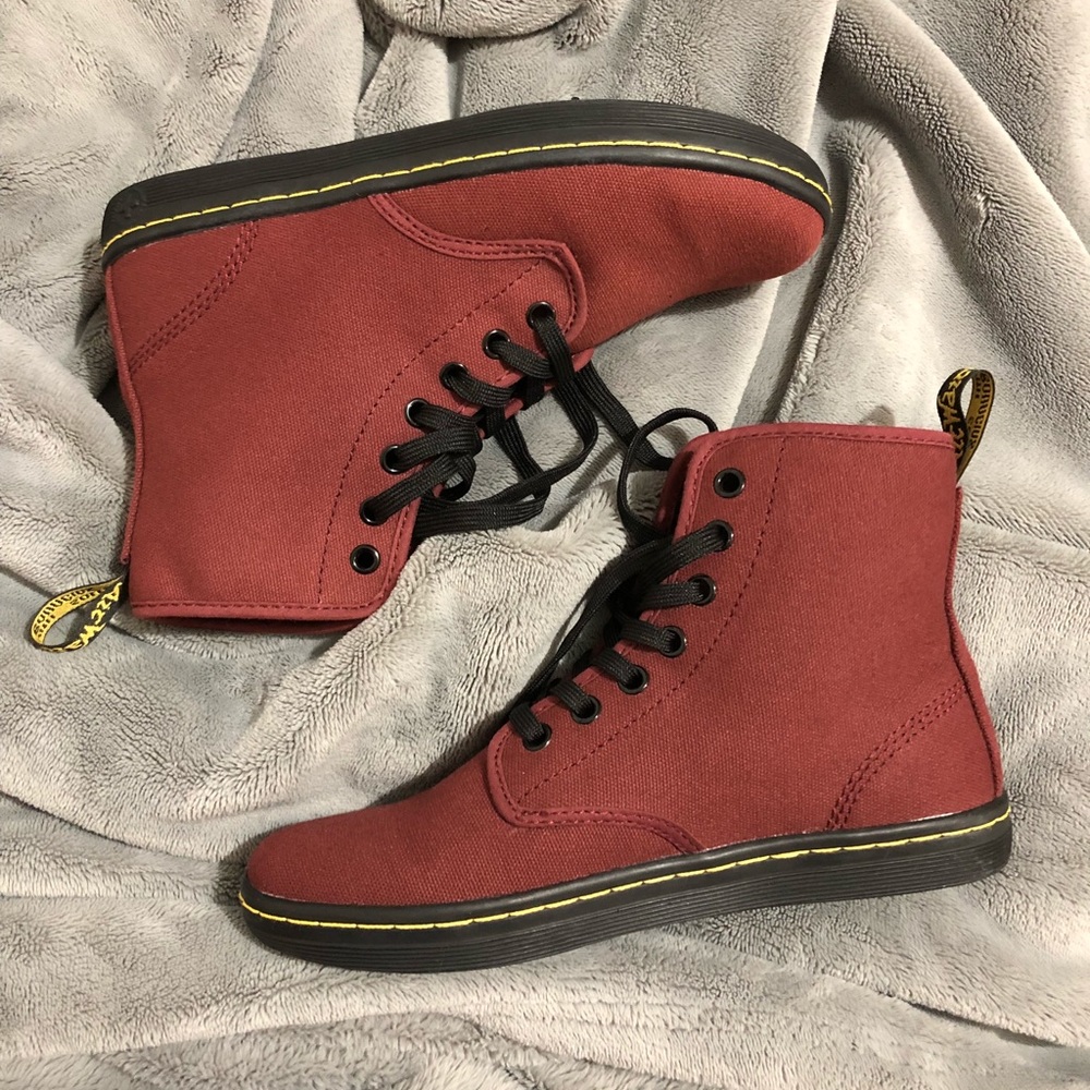 Shoreditch canvas maroon Doc Martens